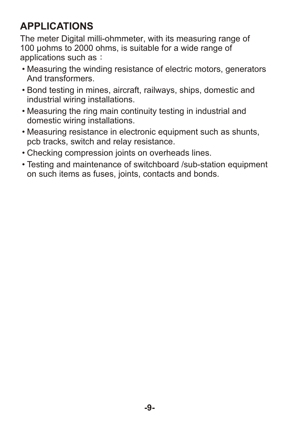 Applications | B&K Precision 310 - Manual User Manual | Page 11 / 20