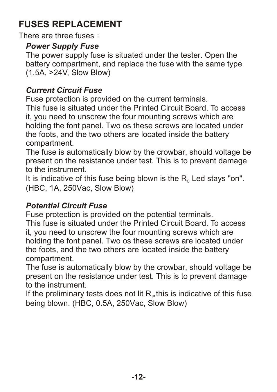 Fuses replacement | B&K Precision 310 - Manual User Manual | Page 14 / 20