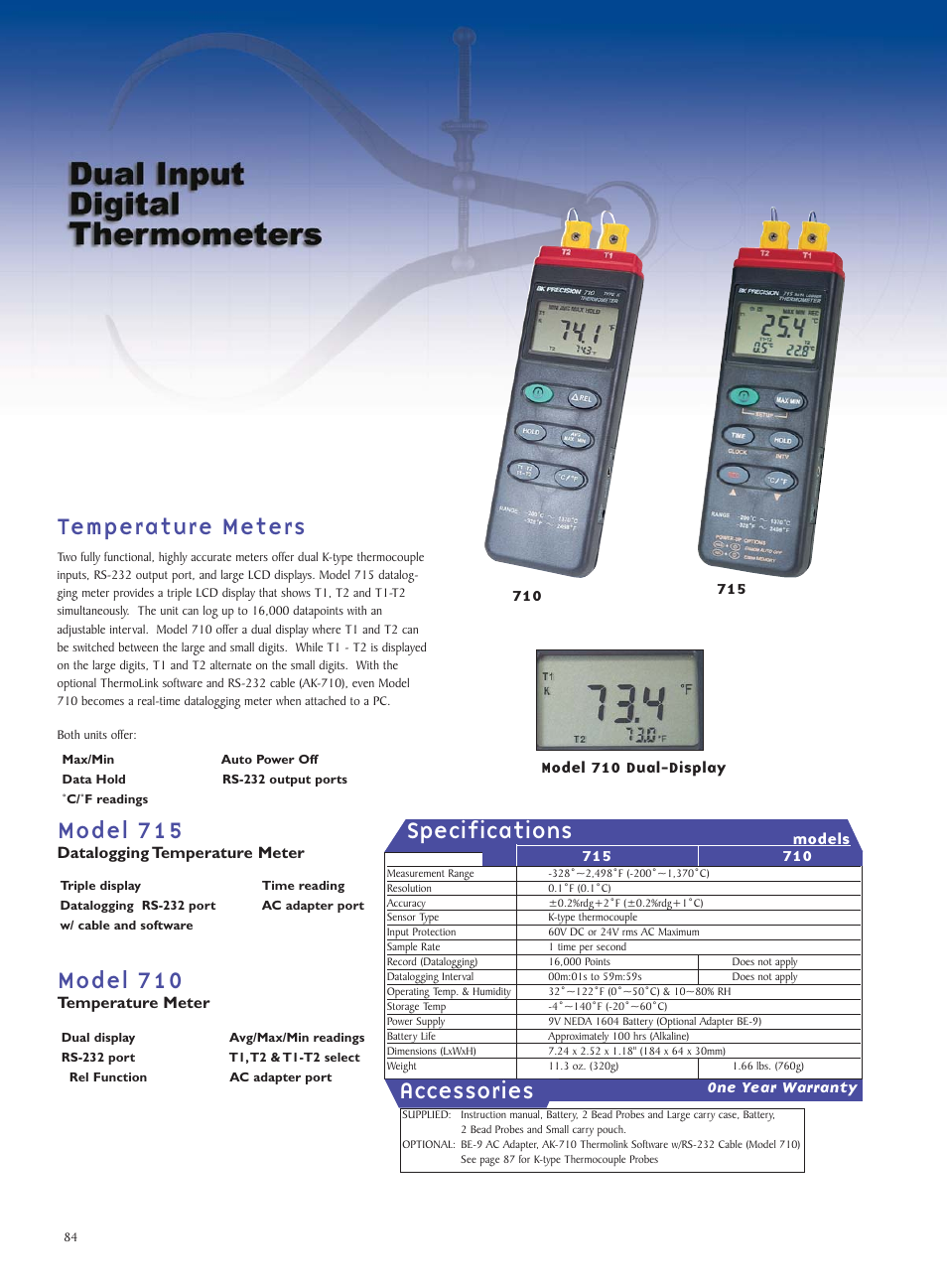 B&K Precision 715 - Datasheet User Manual | 1 page