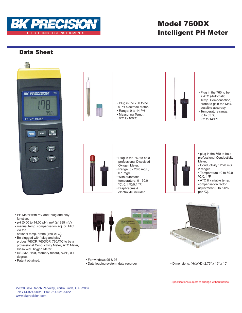 B&K Precision 760DX - Datasheet User Manual | 1 page