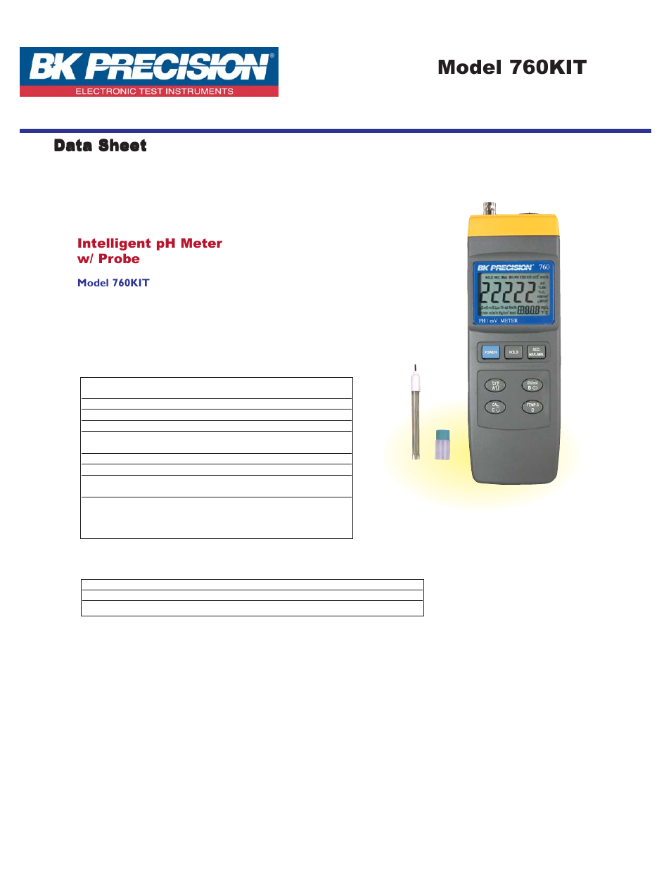 B&K Precision 760KIT - Datasheet User Manual | 1 page