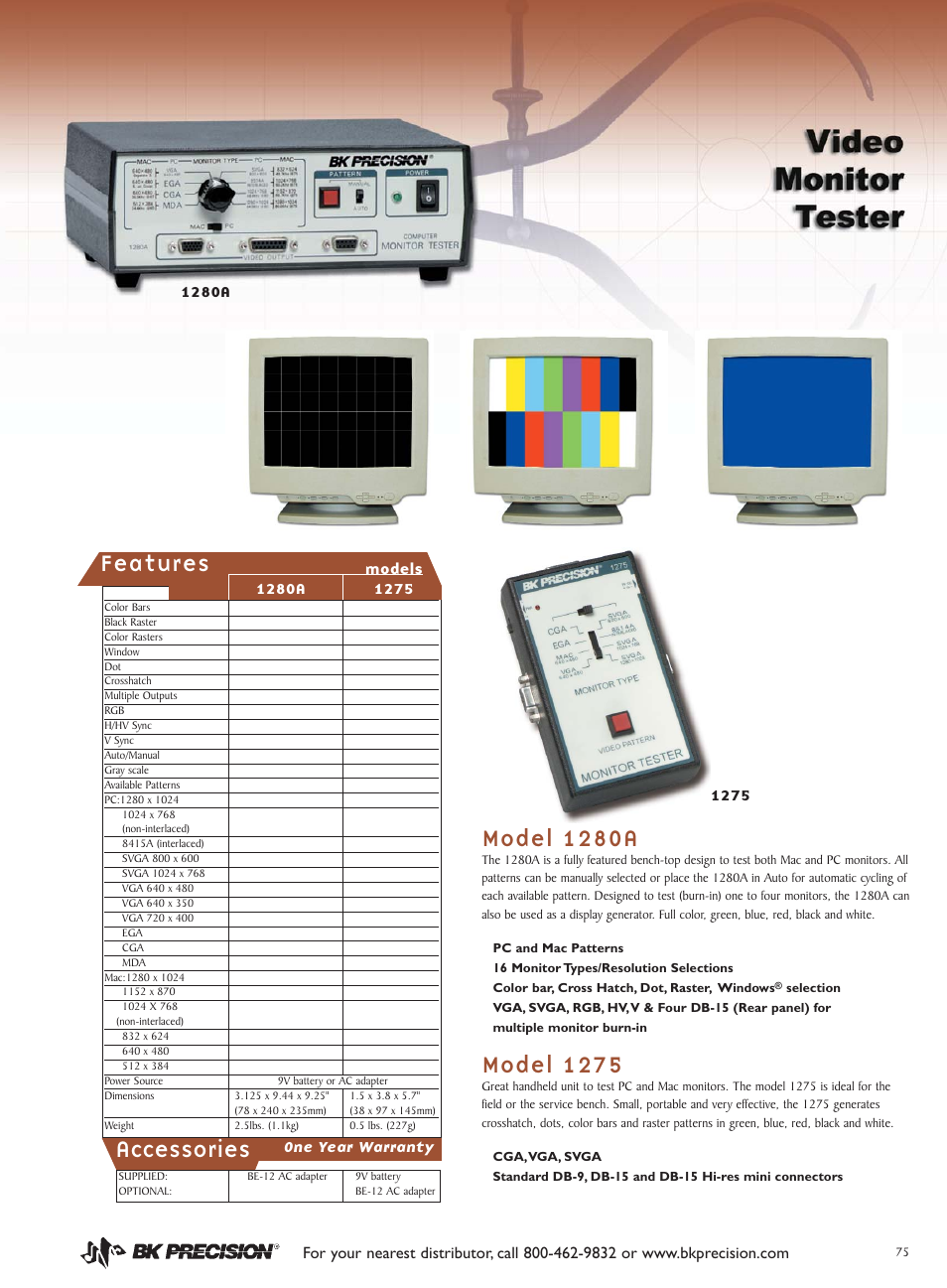 B&K Precision 1275 - Datasheet User Manual | 1 page