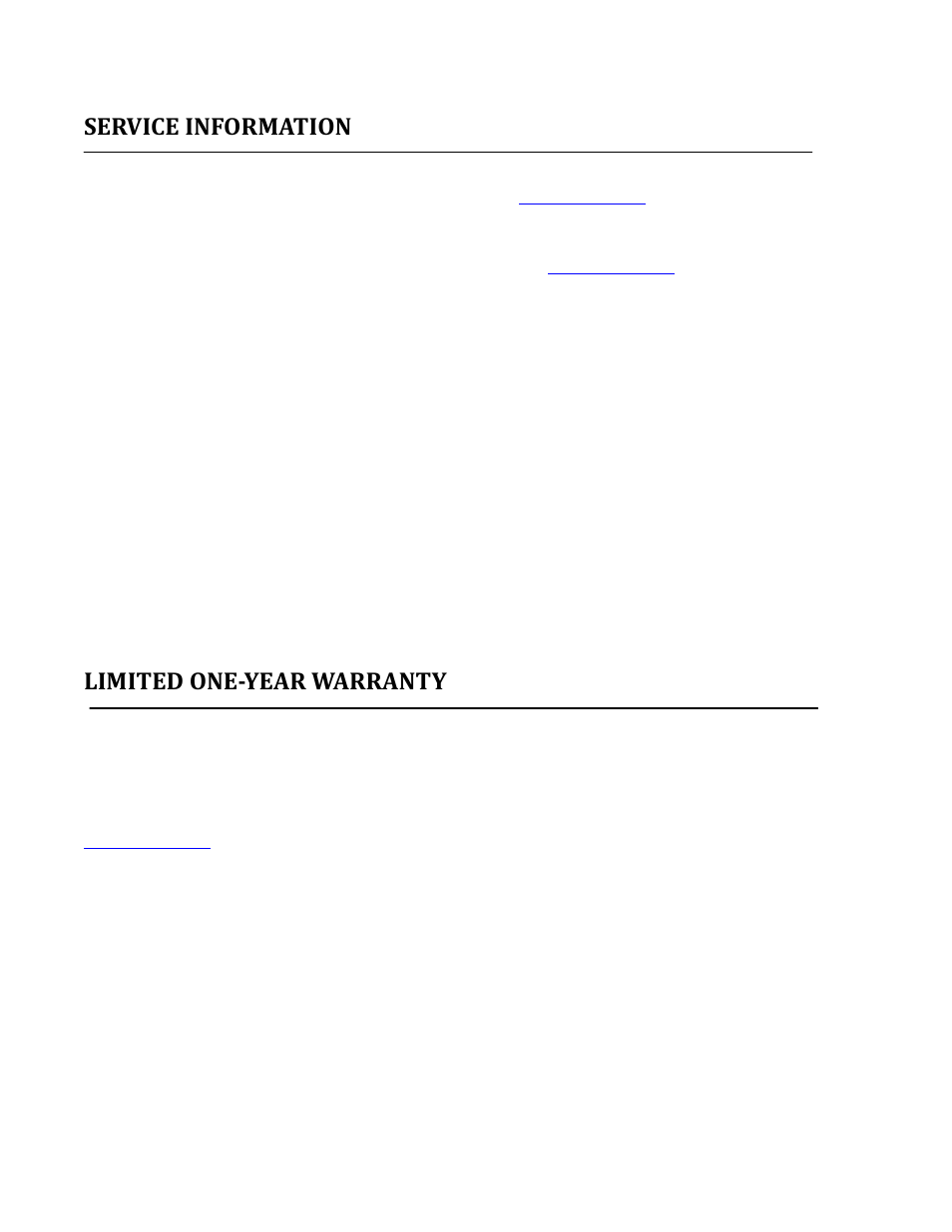 Service information, Limited one-year warranty | B&K Precision 1280B - Manual User Manual | Page 7 / 8