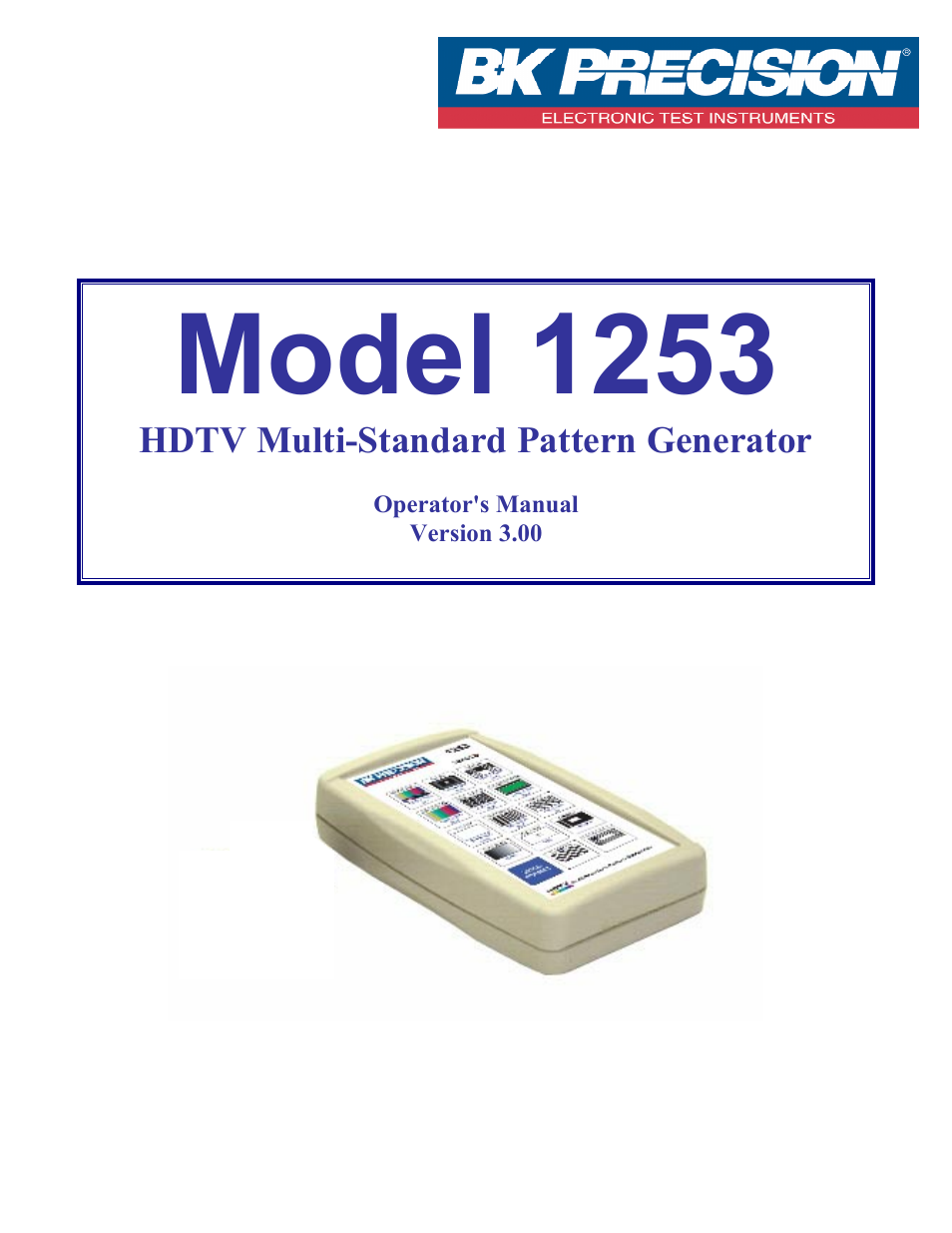 B&K Precision 1253 - Manual User Manual | 37 pages