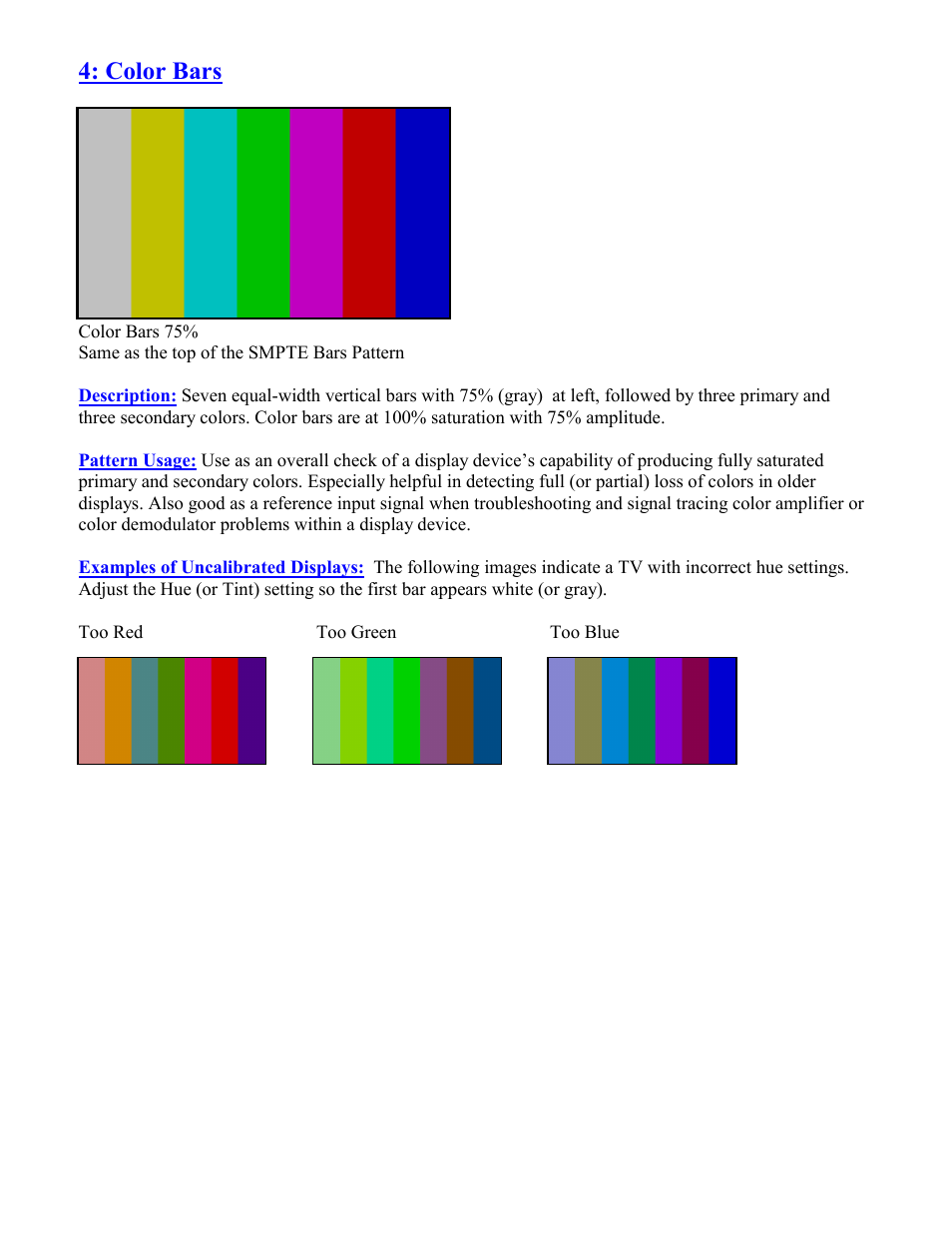 Color bars | B&K Precision 1253 - Manual User Manual | Page 11 / 37