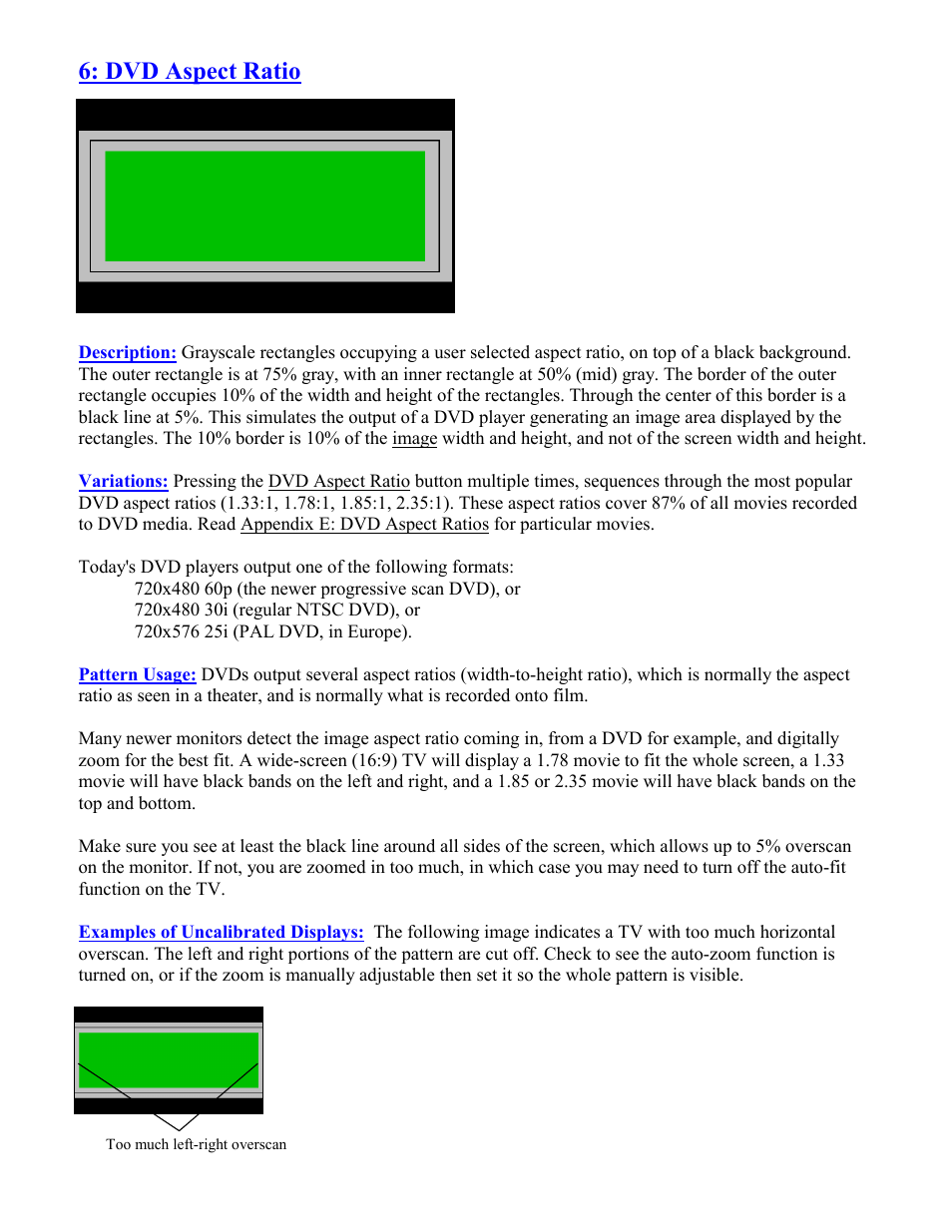 Dvd aspect ratio | B&K Precision 1253 - Manual User Manual | Page 13 / 37