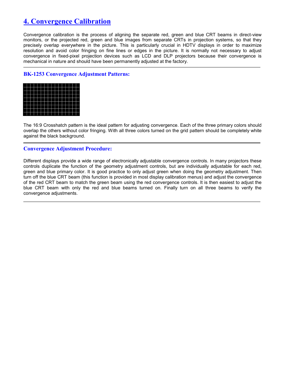 Convergence calibration | B&K Precision 1253 - Manual User Manual | Page 29 / 37