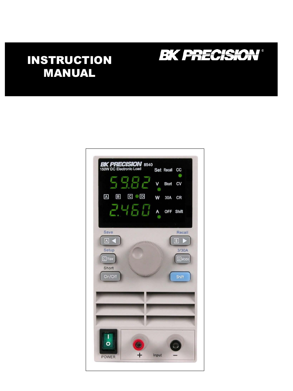 B&K Precision 8540 - Manual User Manual | 30 pages