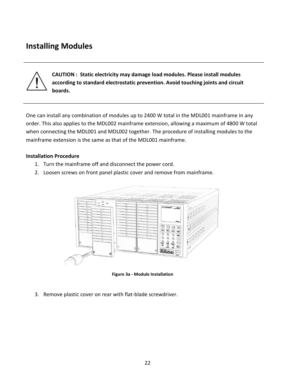 Installing modules | B&K Precision MDL Series - Manual User Manual | Page 22 / 80