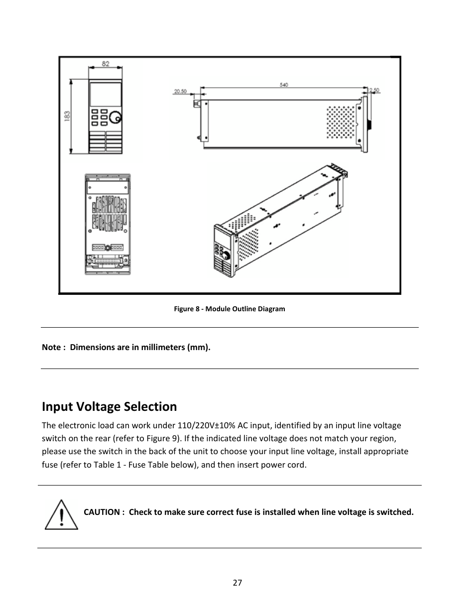 Input voltage selection | B&K Precision MDL Series - Manual User Manual | Page 27 / 80