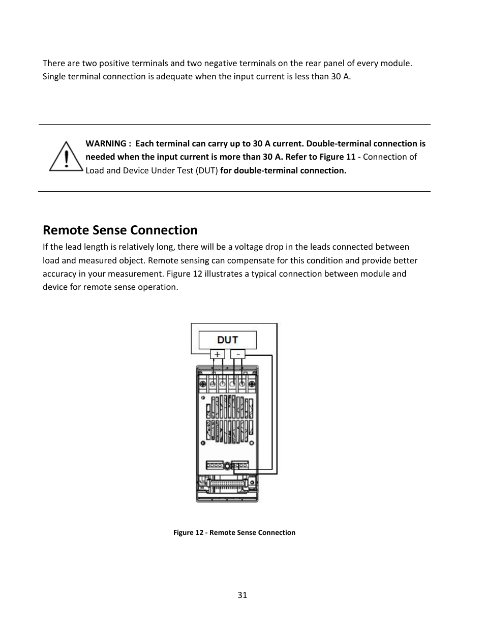 Remote sense connection | B&K Precision MDL Series - Manual User Manual | Page 31 / 80