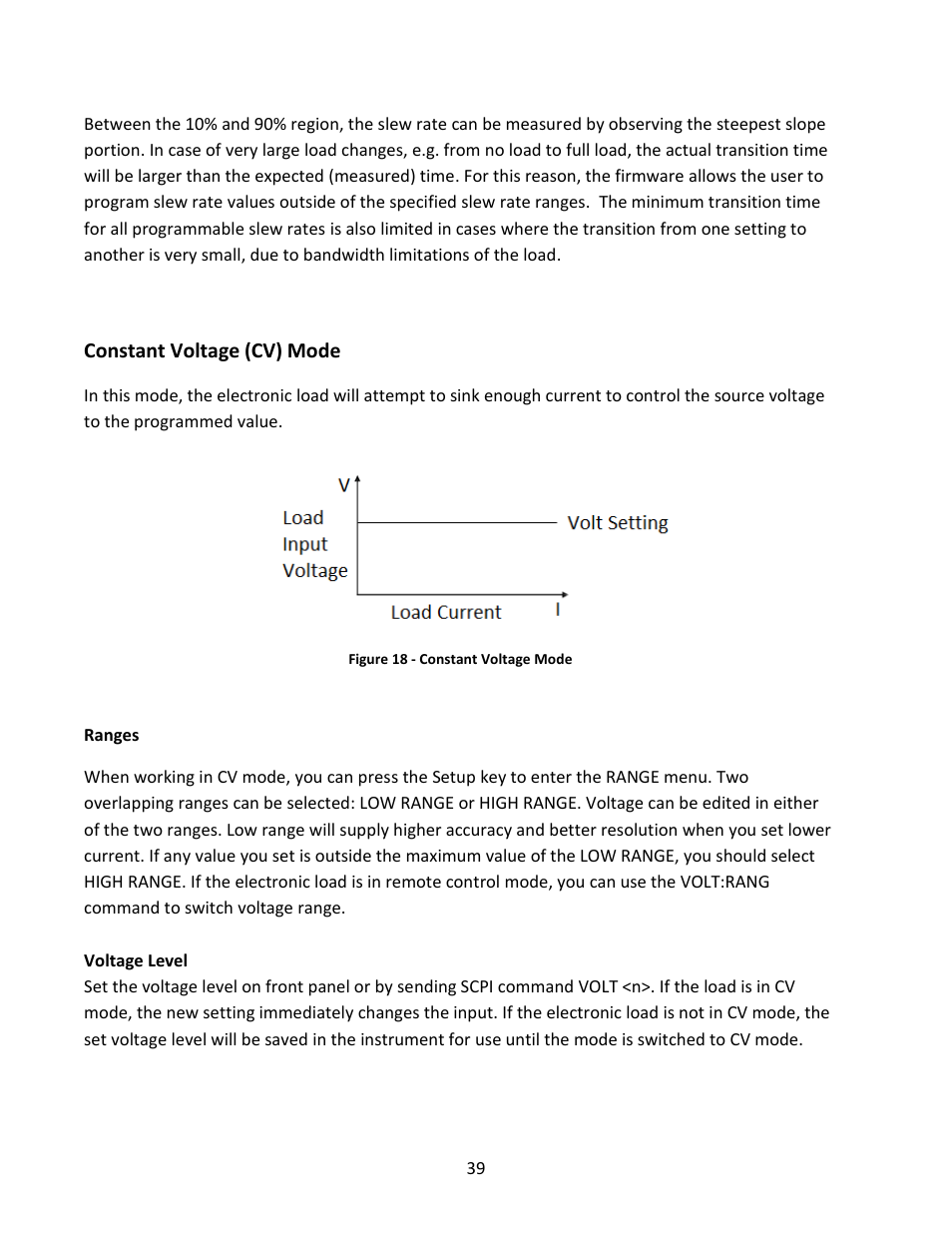 Constant voltage (cv) mode | B&K Precision MDL Series - Manual User Manual | Page 39 / 80