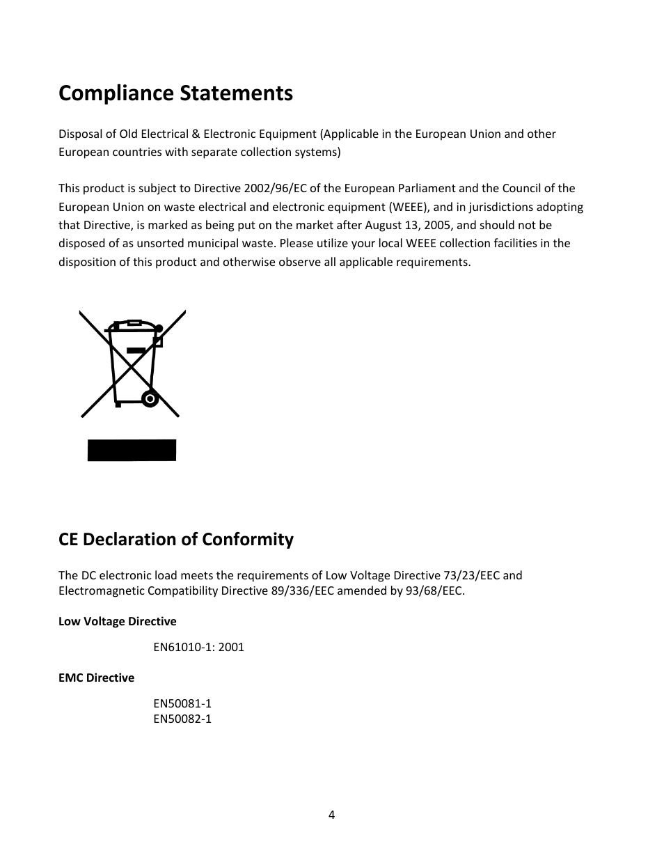 Compliance statements, Ce declaration of conformity | B&K Precision MDL Series - Manual User Manual | Page 4 / 80