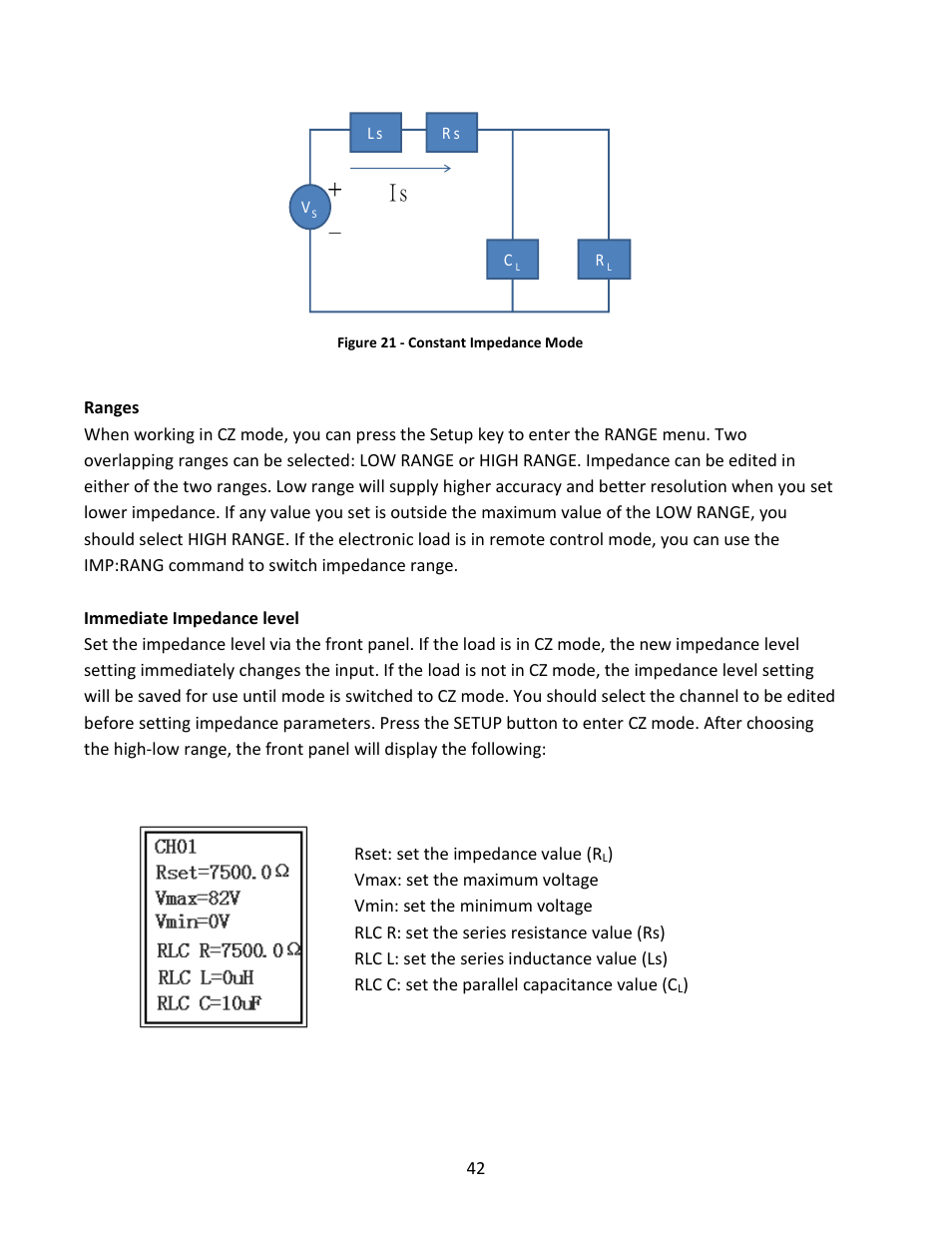 Setting cv, cc, cr, cw, cz mode | B&K Precision MDL Series - Manual User Manual | Page 42 / 80