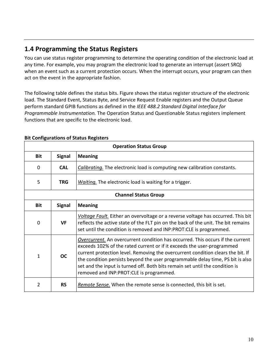 4 programming the status registers | B&K Precision MDL Series - Programming Manual User Manual | Page 10 / 97
