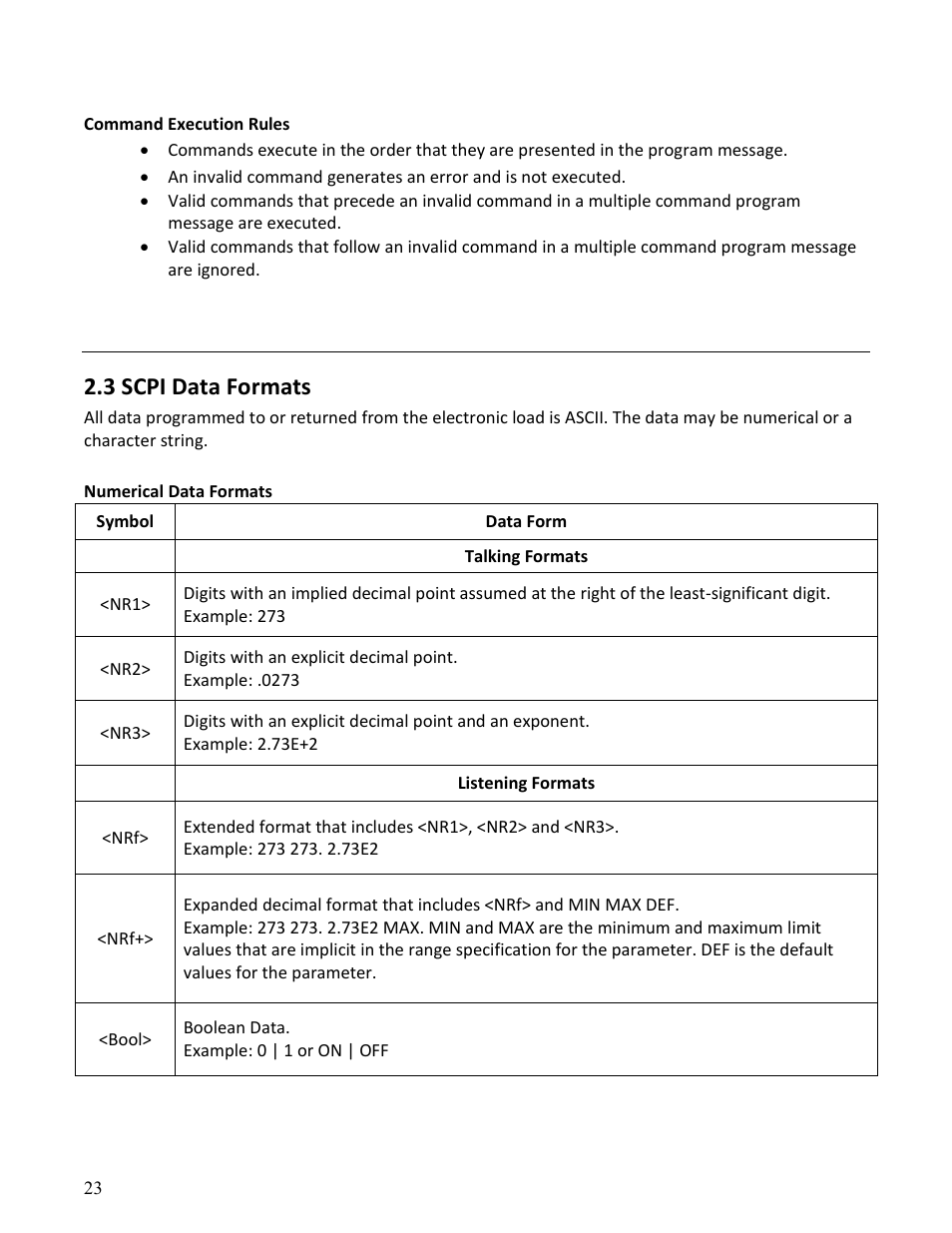 3 scpi data formats | B&K Precision MDL Series - Programming Manual User Manual | Page 23 / 97