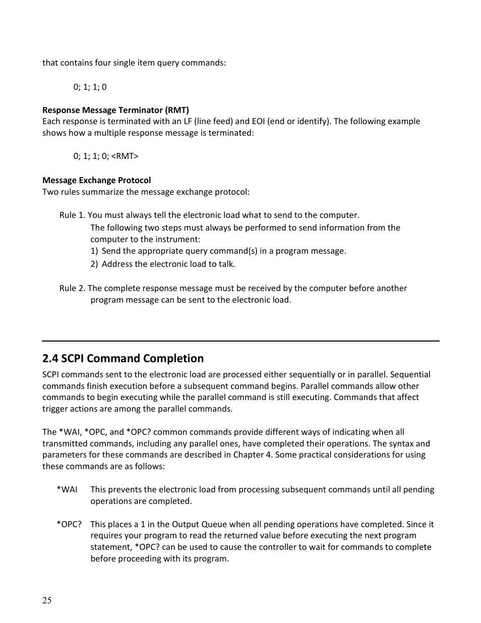 4 scpi command completion | B&K Precision MDL Series - Programming Manual User Manual | Page 25 / 97