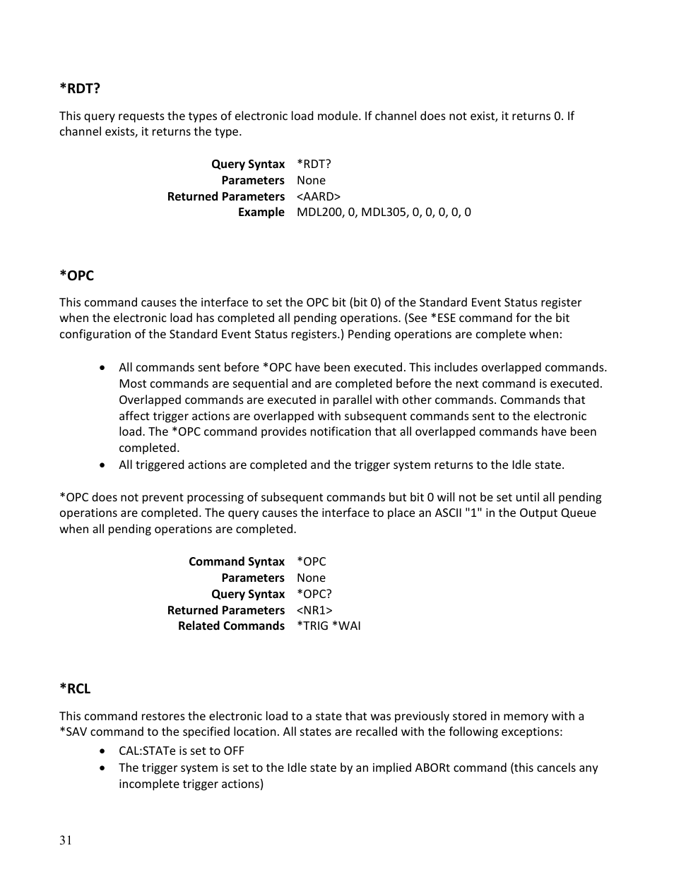 B&K Precision MDL Series - Programming Manual User Manual | Page 31 / 97