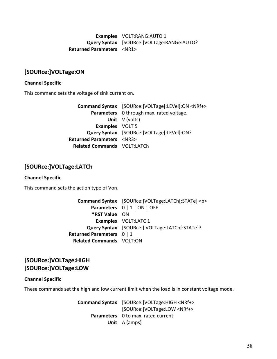 B&K Precision MDL Series - Programming Manual User Manual | Page 58 / 97