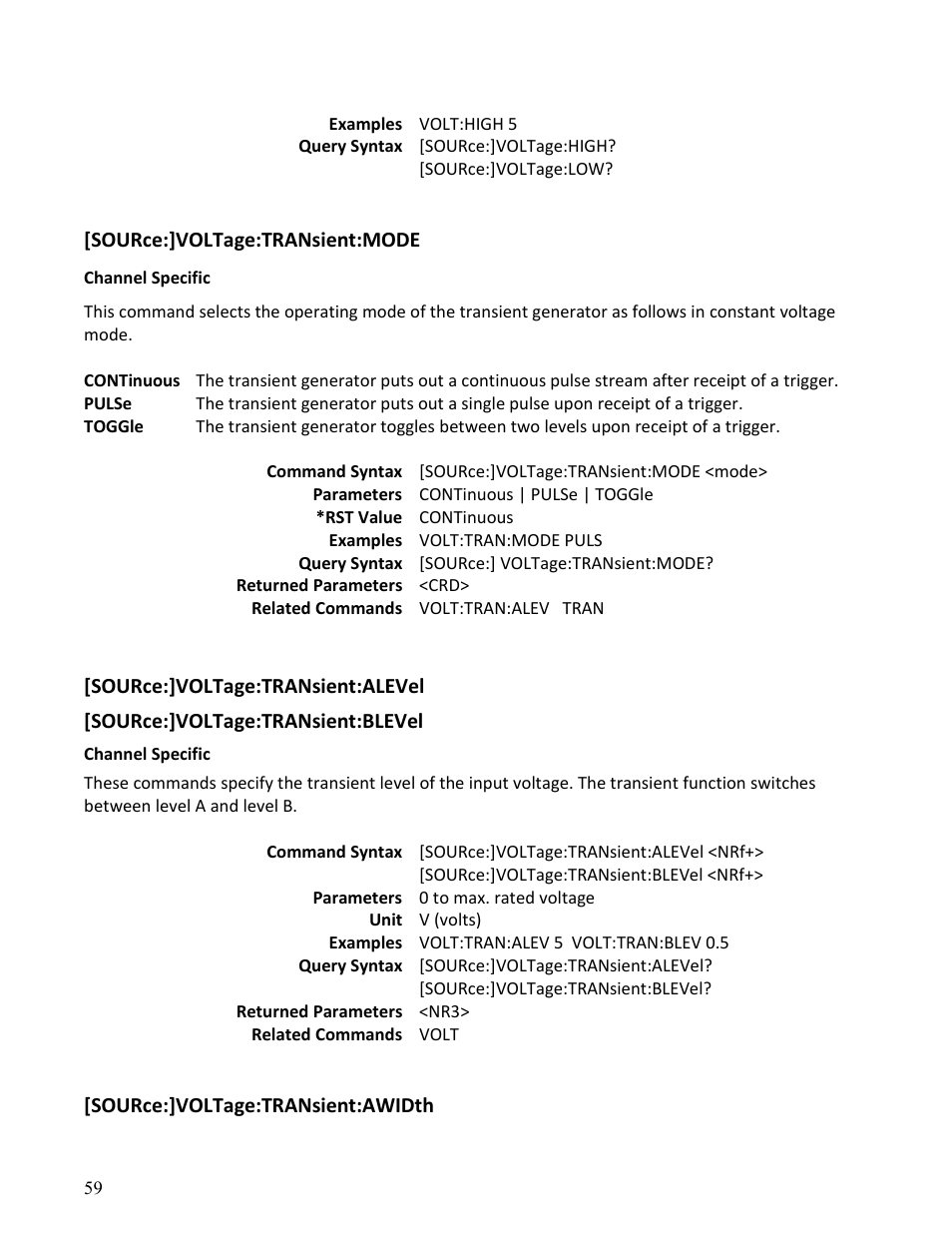 B&K Precision MDL Series - Programming Manual User Manual | Page 59 / 97