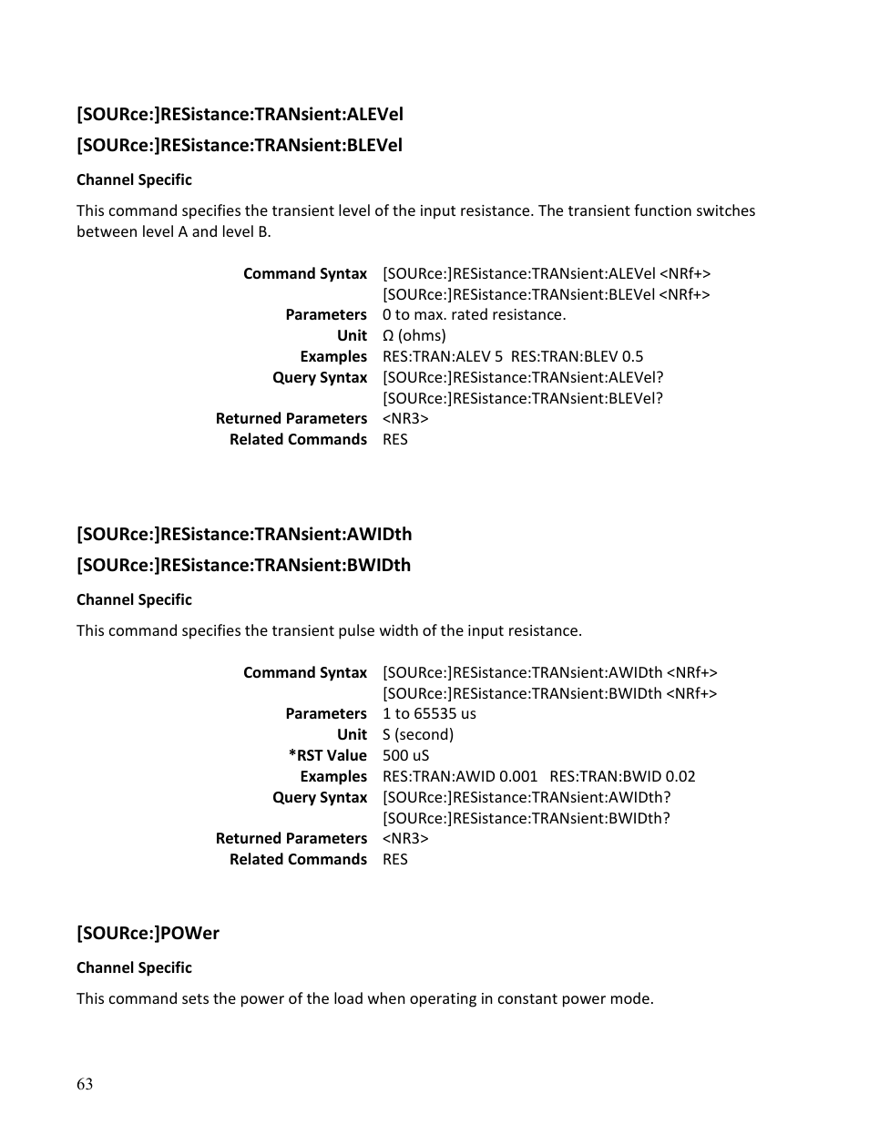 B&K Precision MDL Series - Programming Manual User Manual | Page 63 / 97