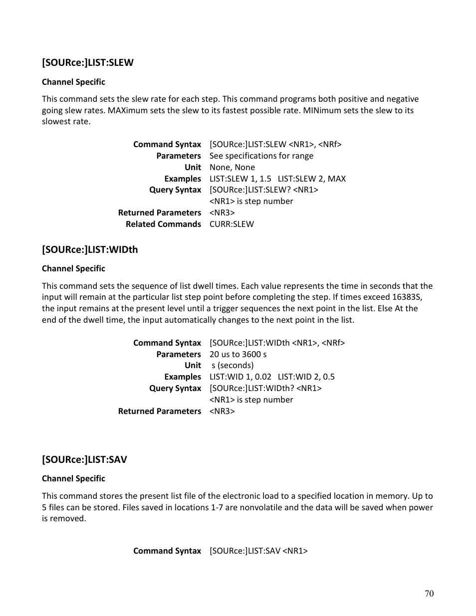 B&K Precision MDL Series - Programming Manual User Manual | Page 70 / 97