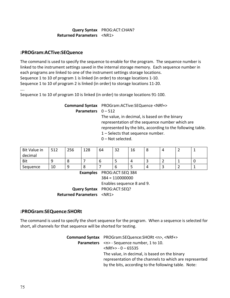 B&K Precision MDL Series - Programming Manual User Manual | Page 75 / 97