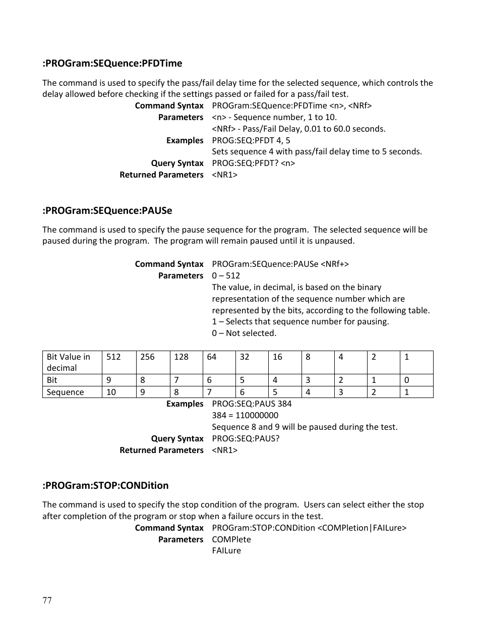 B&K Precision MDL Series - Programming Manual User Manual | Page 77 / 97