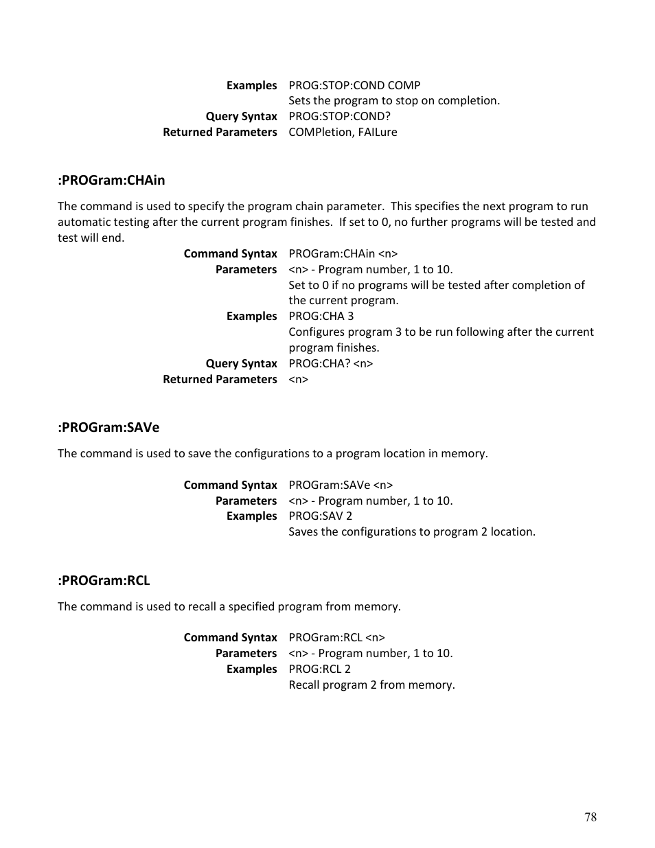 B&K Precision MDL Series - Programming Manual User Manual | Page 78 / 97