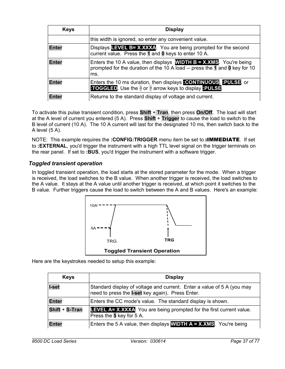 Toggled transient operation | B&K Precision 8500-8526 - Manual User Manual | Page 37 / 77