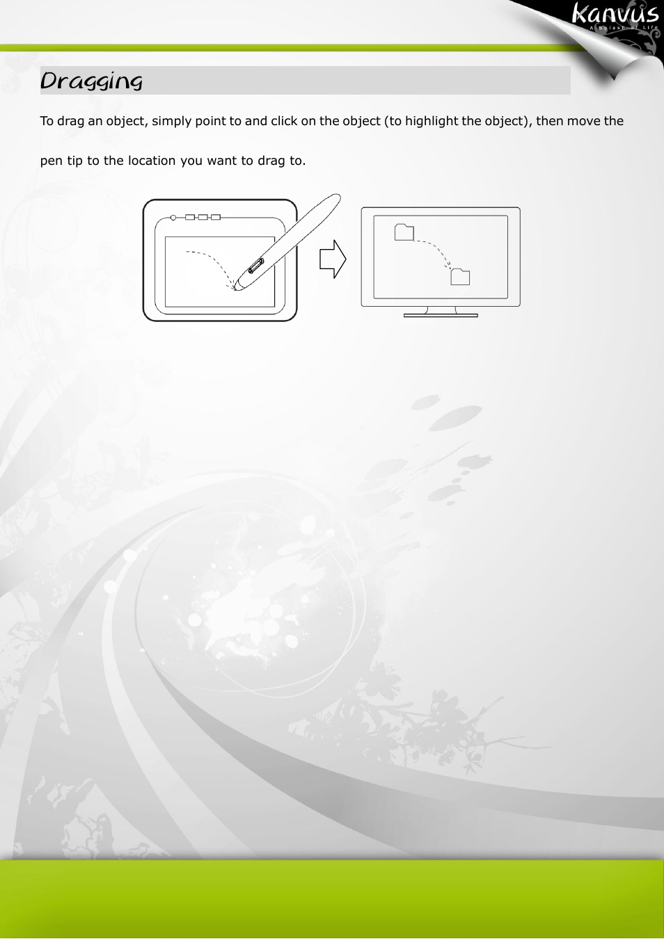 Pressure control, Dragging | BakkerElkhuizen Office 54 Pen Tablet User Manual | Page 44 / 67