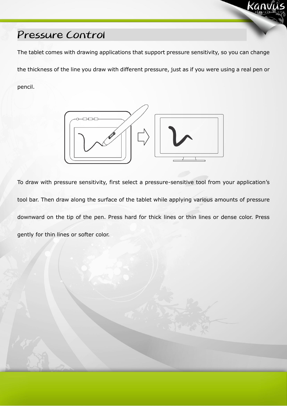 Using the bundled software, System requirements, Pressure control | BakkerElkhuizen Office 54 Pen Tablet User Manual | Page 45 / 67