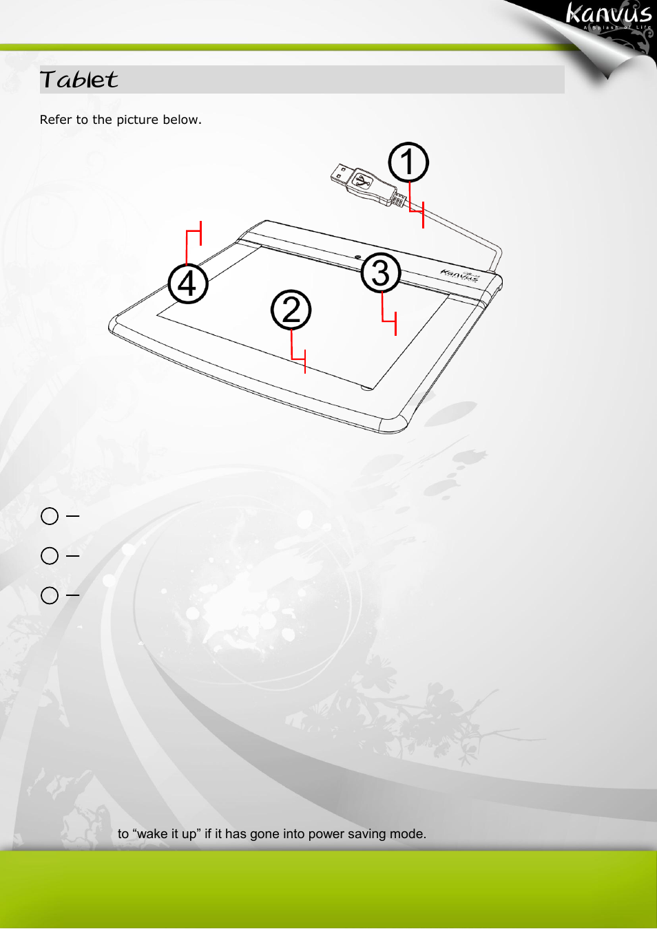 Tablet, Descriptions | BakkerElkhuizen Office 54 Pen Tablet User Manual | Page 7 / 67