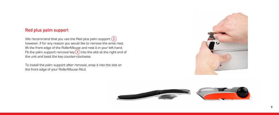 Red plus palm support | BakkerElkhuizen RollerMouse Red Plus User Manual | Page 9 / 9