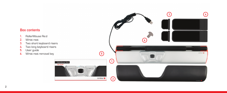 Box contents | BakkerElkhuizen RollerMouse Red User Manual | Page 3 / 10