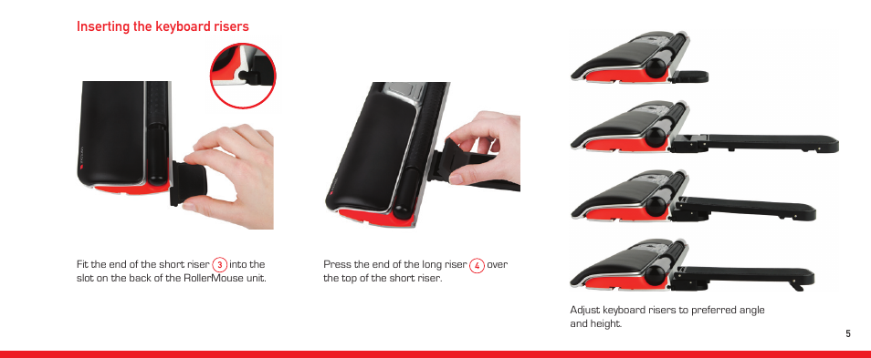 Inserting the keyboard risers | BakkerElkhuizen RollerMouse Red User Manual | Page 6 / 10