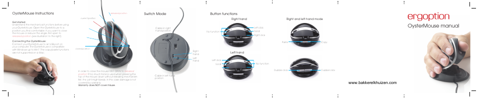 BakkerElkhuizen Oyster Mouse Wireless User Manual | 1 page