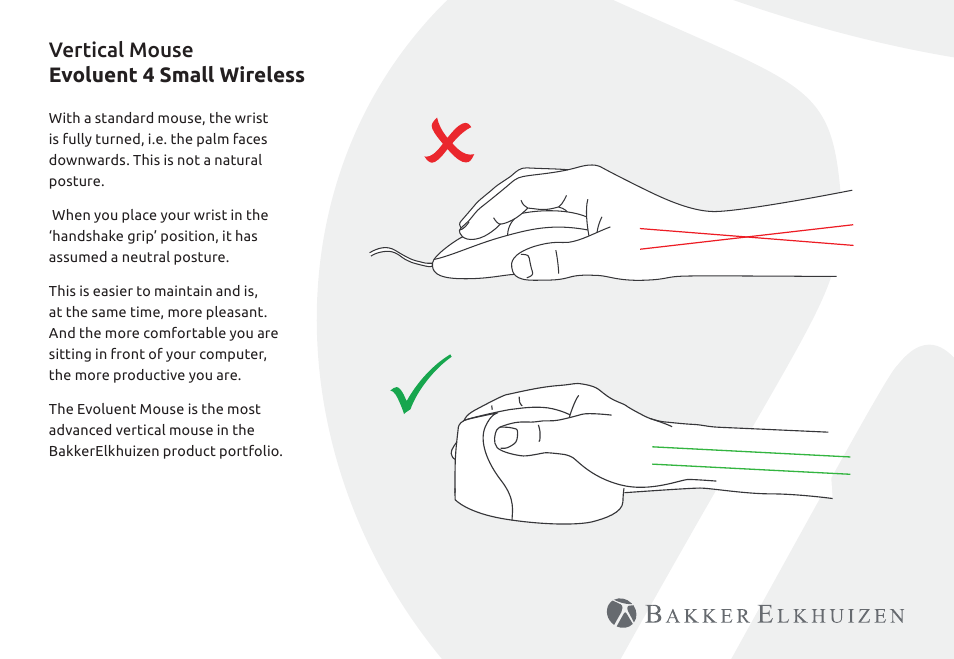 Vertical mouse evoluent 4 small wireless | BakkerElkhuizen Evoluent4 Small Wireless User Manual | Page 2 / 8