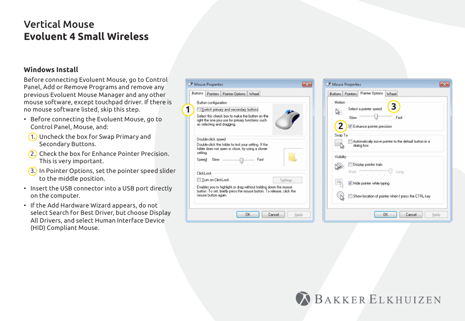 Vertical mouse evoluent 4 small wireless | BakkerElkhuizen Evoluent4 Small Wireless User Manual | Page 5 / 8