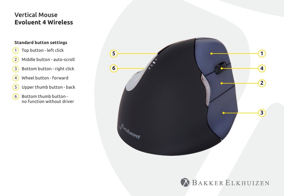 Vertical mouse evoluent 4 wireless | BakkerElkhuizen Evoluent4 Wireless User Manual | Page 3 / 8