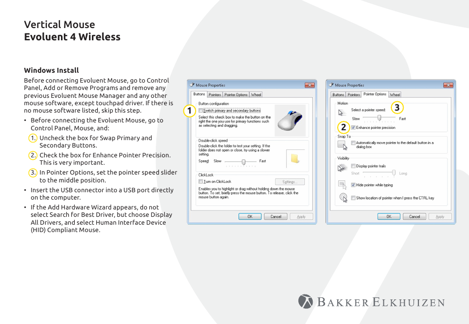 Vertical mouse evoluent 4 wireless | BakkerElkhuizen Evoluent4 Wireless User Manual | Page 5 / 8