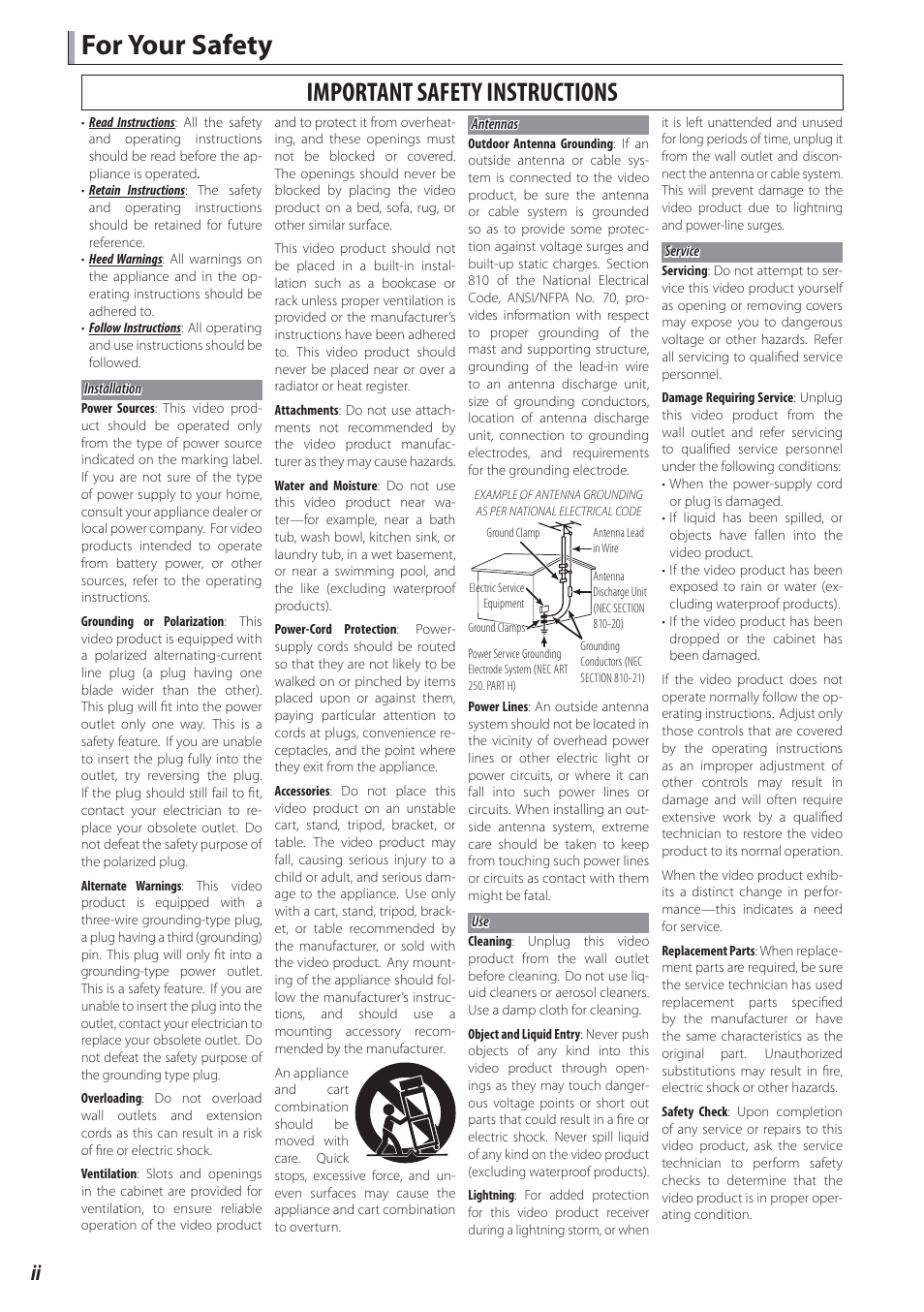 For your safety, Important safety instructions | FujiFilm FinePix Real 3D V3 User Manual | Page 2 / 36