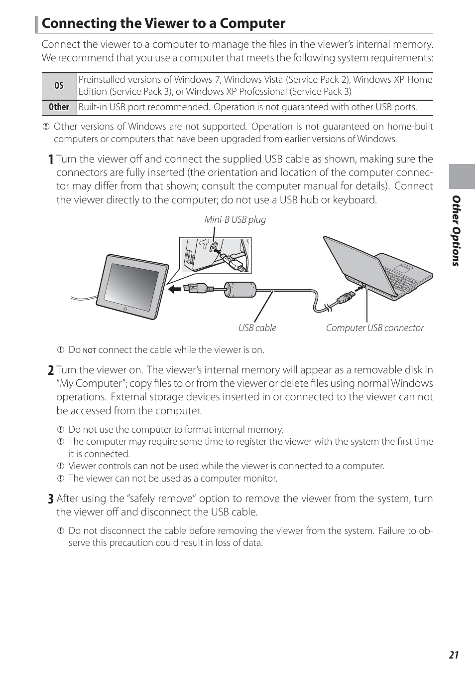 Connecting the viewer to a computer | FujiFilm FinePix Real 3D V3 User Manual | Page 27 / 36