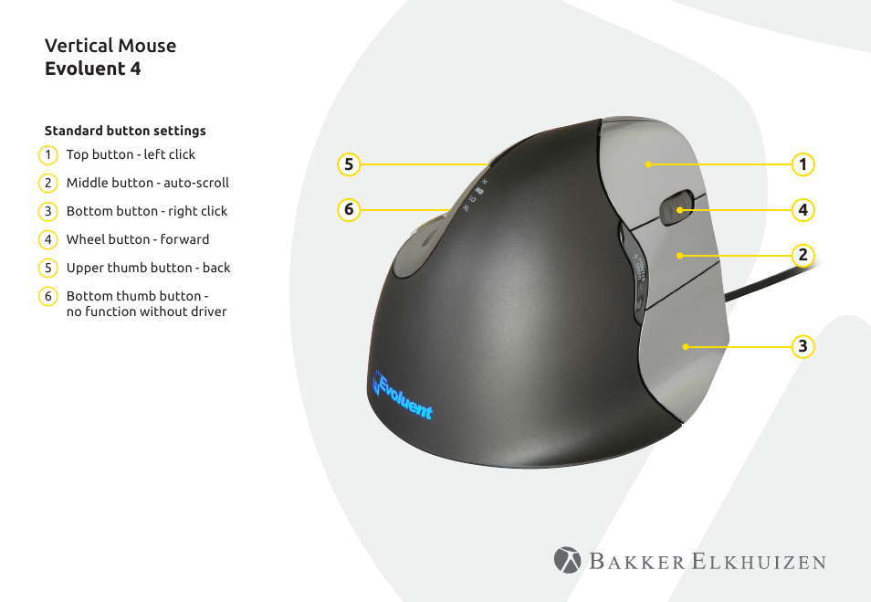 Vertical mouse evoluent 4 | BakkerElkhuizen Evoluent4 User Manual | Page 3 / 8
