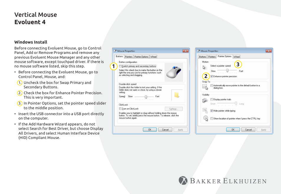 Vertical mouse evoluent 4 | BakkerElkhuizen Evoluent4 User Manual | Page 5 / 8