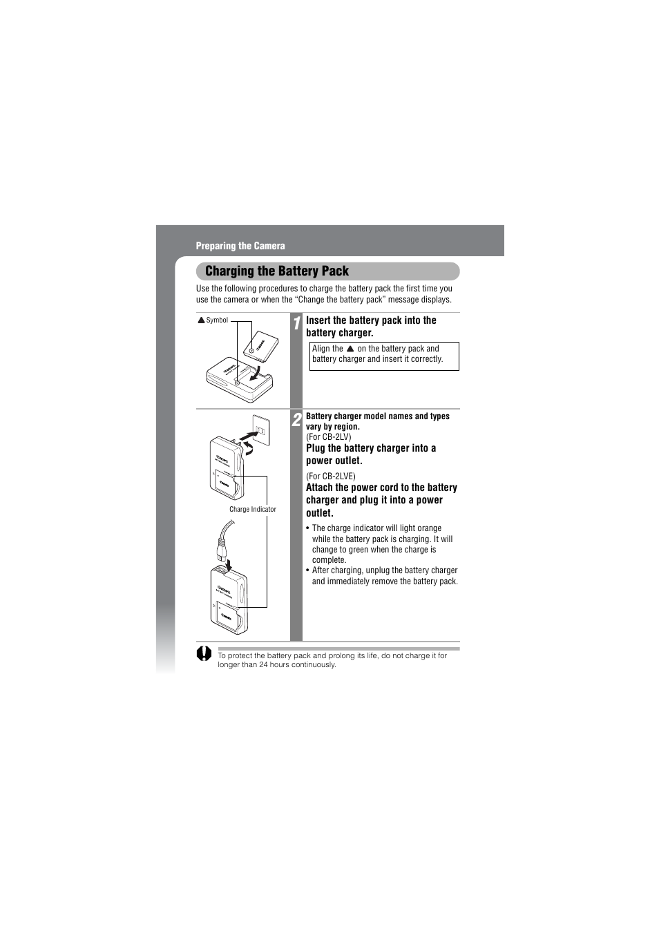 Charging the battery pack | Canon IXUS 50 User Manual | Page 20 / 196