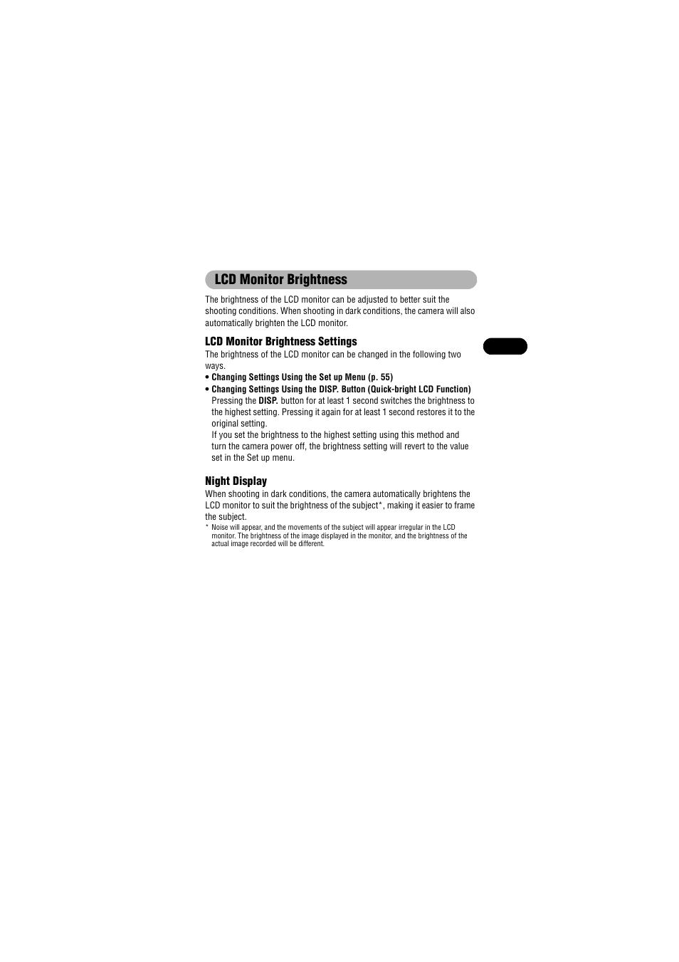 Lcd monitor brightness | Canon IXUS 50 User Manual | Page 41 / 196