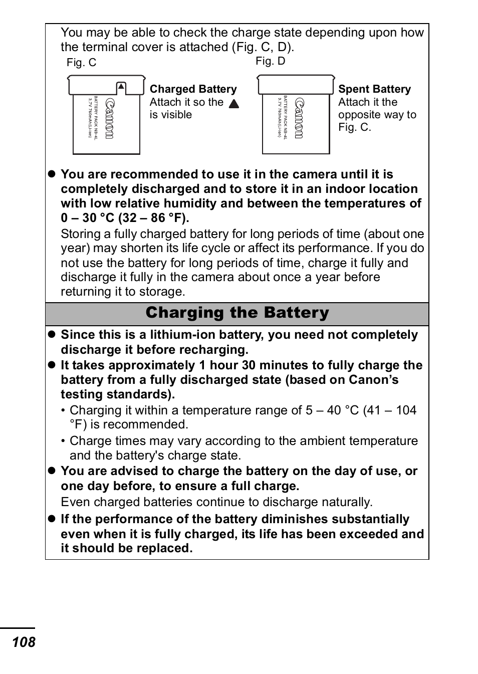 Charging the battery | Canon IXUS 60 User Manual | Page 110 / 131