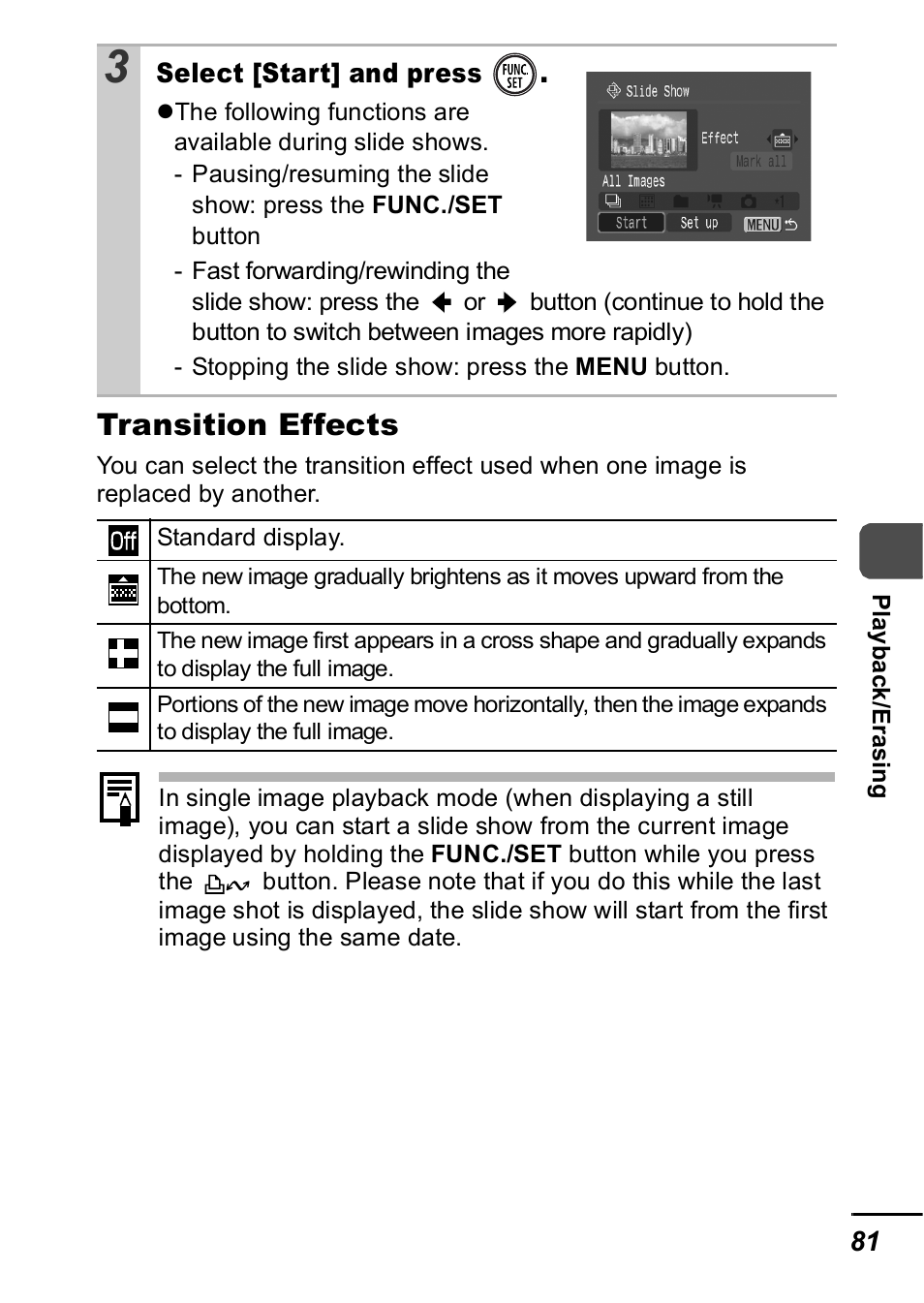 Transition effects | Canon IXUS 60 User Manual | Page 83 / 131