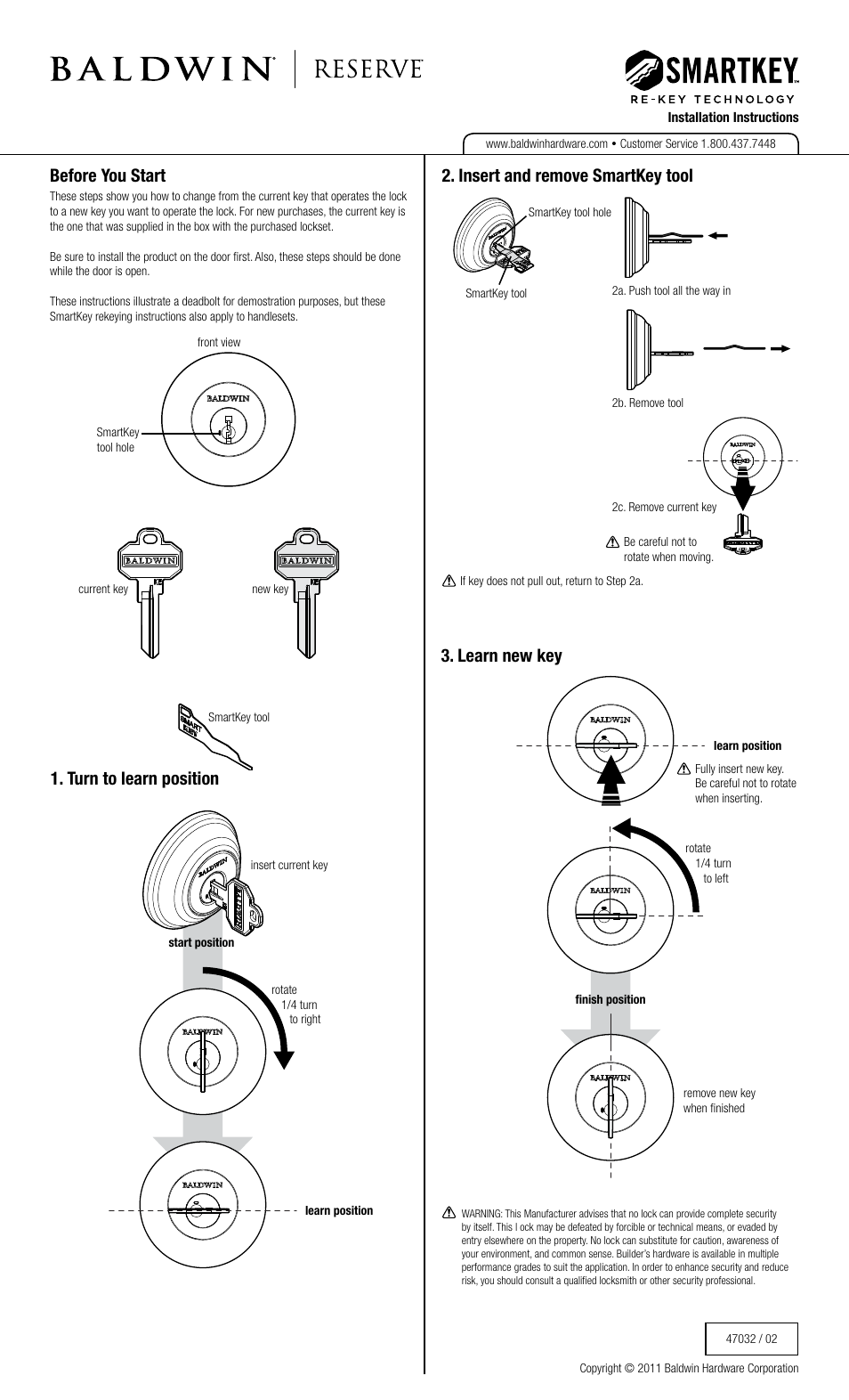Baldwin Longview Handleset User Manual | 2 pages